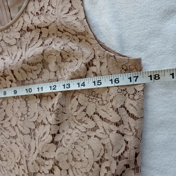 NWT J.crew Lace Peplum Top Sleeveless | Faded beige teak;  size 4 tall - Picture 14 of 16